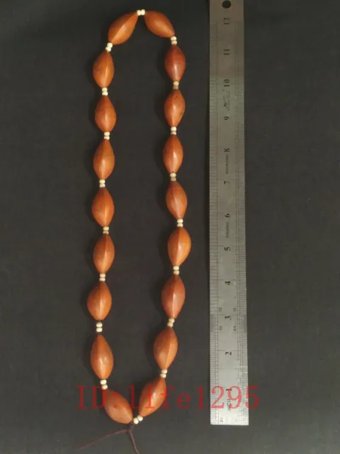 Collection Old Chinese Hand Carving Olive 18 Arhat Buddha Statue Prayer Beads 3