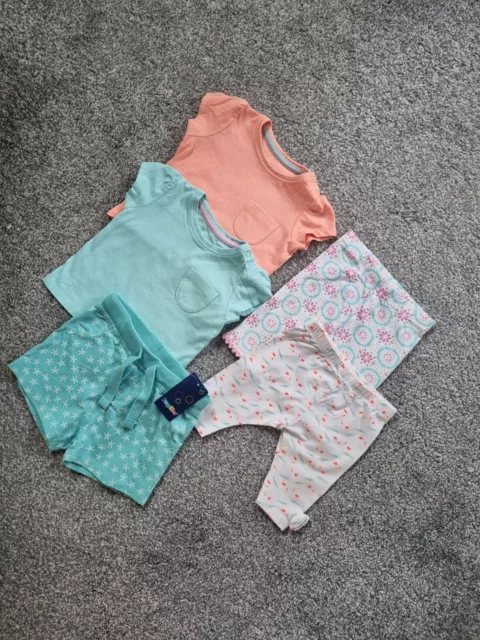 Baby Girls Outfit Bundle 6-9 Months Summer Tops Leggings Shorts Casual O