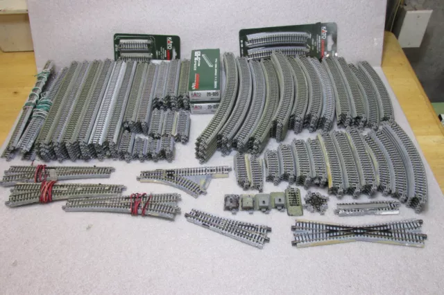 262 Kato N Scale Unitrack Track Sections, Switches, Crossings, Bumpers - More