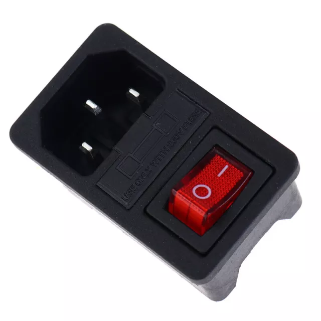 Inlet Male Power Socket With Fuse Switch 10A 250V 3 Pin IEC320 .zy