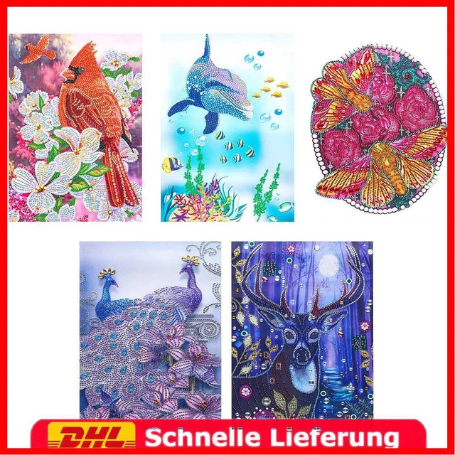 Diamond Set Rhinestone Painting 5D Kit Special Shaped DIY Mosaic Flower Animals