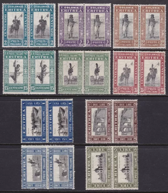 1930 ERITREA, n . 155/164 10 values MNH / ** HORIZONTAL PAIR