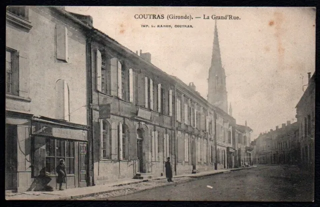 Cpa  --  Coutras  La Grand Rue  Vue Peu Commune  678.E*