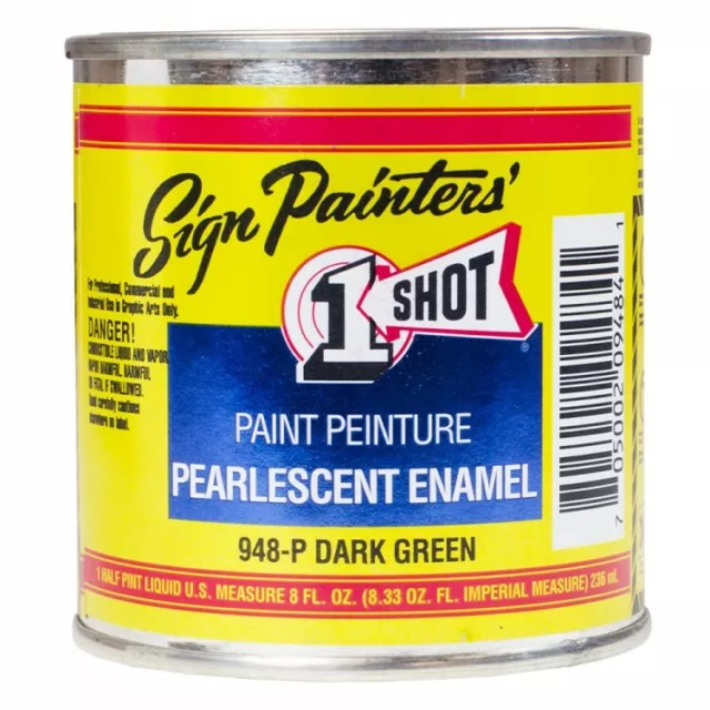 1 Shot Sign Painters' Pearlescent Lettering Enamel 236ml - High Gloss Oil Paint