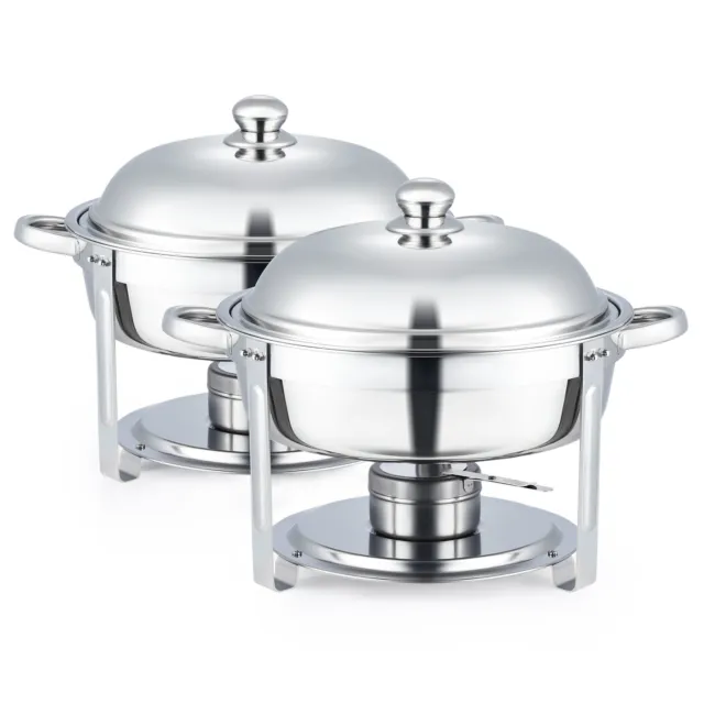 5L x 2 Bain Marie Chafer Chafing Dish Set Pan Buffet Food Warmer Stainless Steel