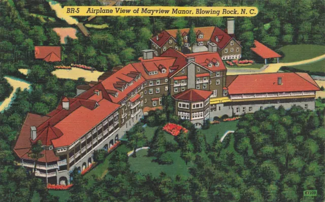 Postcard Airplane View Of Mayview Manor Blowing Rock North Carolina