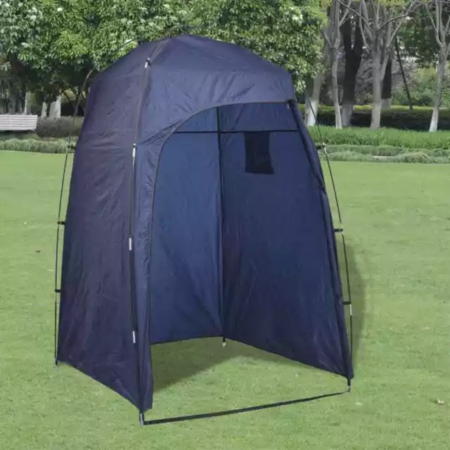 Floorless Shower/WC/Changing Tent with Bag Beach Camping Portable Private Blue v