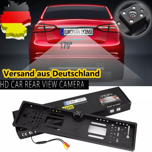 Auto 170° IR Rückfahrkamera kennzeichen Nachtsicht Nummernschild Einparkhilfe