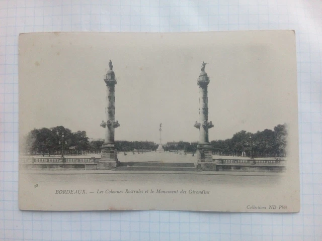 Carte Postale Ancienne Bordeaux - Monument Des Girondins Groupe Nord - Années 1910