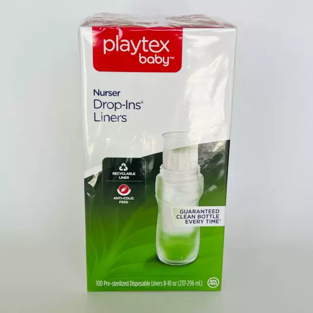 Playtex Baby Nurser Drop-Ins Liners 8-10 oz 100 Count New in Sealed Box