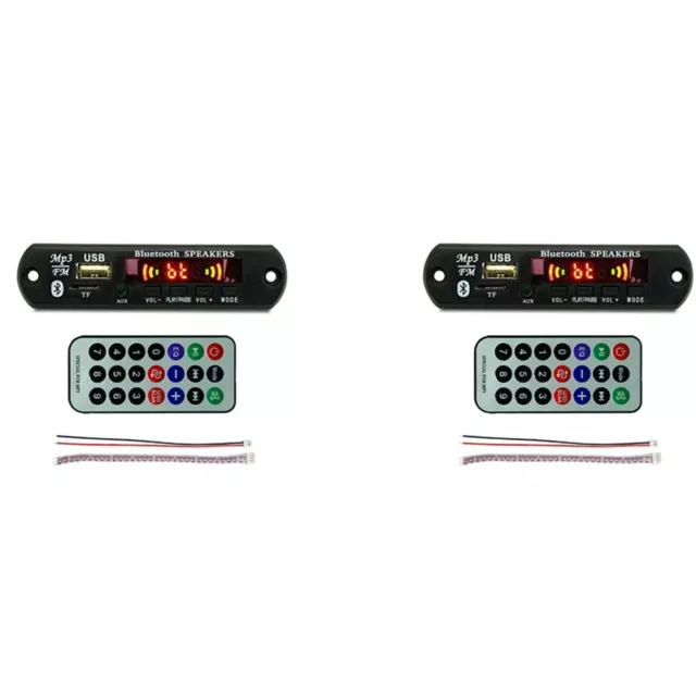 2X Module USB MP3 Bluetooth 12V MP3 WMA Décodeur Carte Module Audio FM AUX 8395