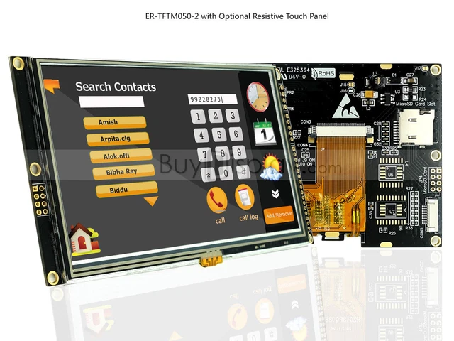 5" 5.0 inch TFT LCD Module Display,w/RA8875,Touch Panel,I2C,Serial,SPI,Tutorial