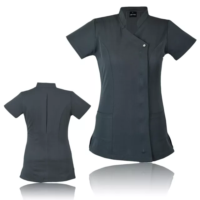 Side Pocket Spa Beauty Hairdressing Nail Salon Massage Therapist Tunic Uniform 2