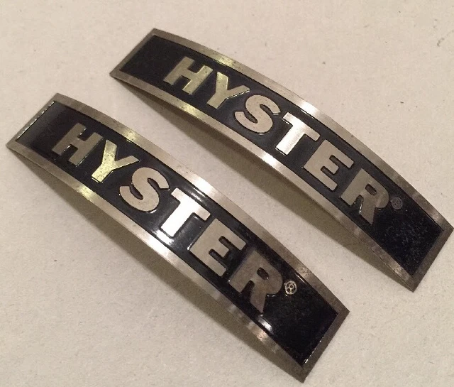 2-1/2 " by 1/2 " Hyster Laiton Métal Étiquette Identification Plaque Lot De 2