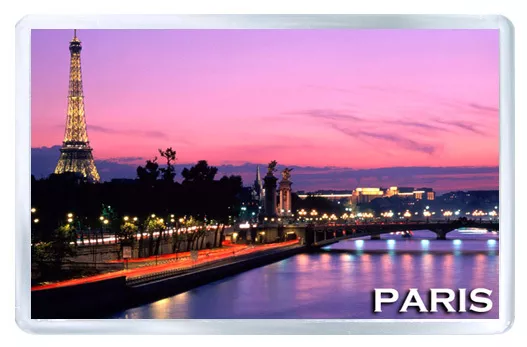 Paris Sunset Mod4 Fridge Magnet Souvenir Iman Nevera