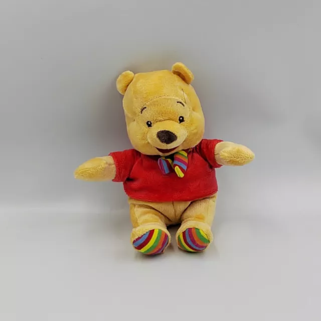 Doudou peluche winnie l'ourson pull rouge rayé DISNEY NICOTOY - 31164