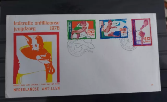 Niederländische Antillen Ersttagsbrief Kindermarken 1976