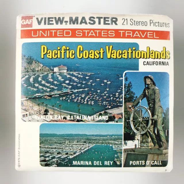 Pacific Coast Vacationlands California Viewmaster Reels 1970s Boats Statue A3171