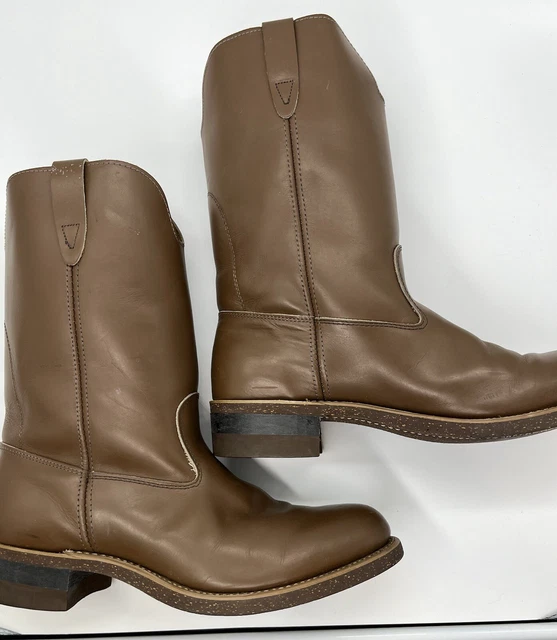 VINTAGE WALKER BOOTS Men’s Brown 91/2 Leather Tan Western Cowboy