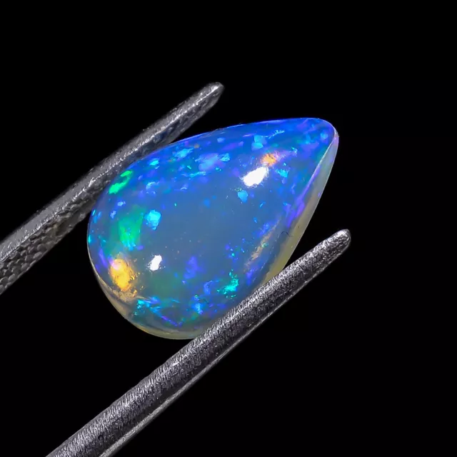 03.00 Cts Natural Beautiful Ethiopian Opal Pear Shape 13X9X5MM Cabochon Gemstone 2