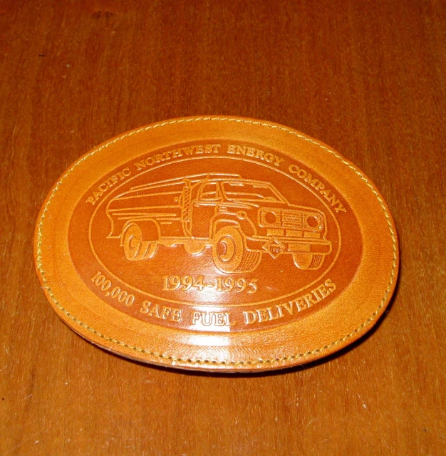 Vintage Pacific Northwest Energy 1995 100,000 Safe Fuel Deliveries Belt Buckle