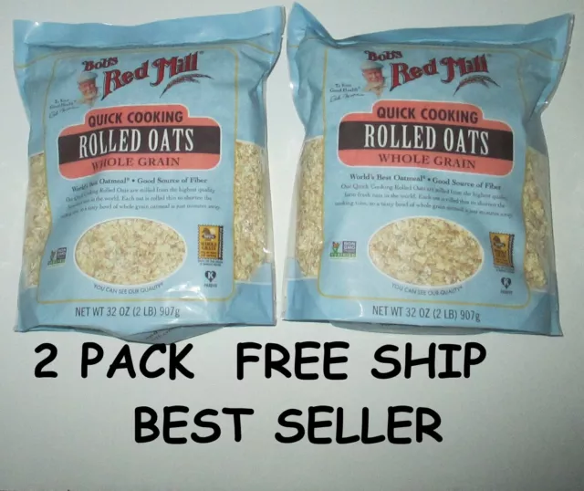 Bobs Red Mill Quick Cooking Rolled Oats 2 PK  64 OZ Whole Grain