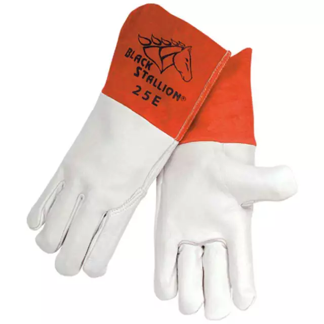 Black Stallion 25E Grain Cowhide MIG Gloves, Small