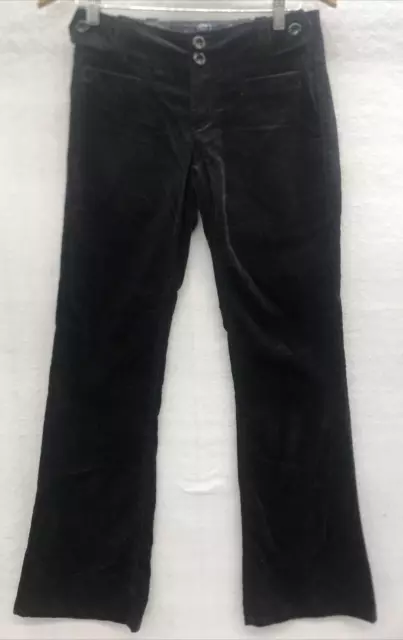 Candies Womens Pants Size 7 Black Velour Velvet Bootleg Y2K