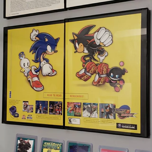 FRAMED 2001 Sonic the Hedgehog Adventure 2 GameCube GBA Video Game Wall Art