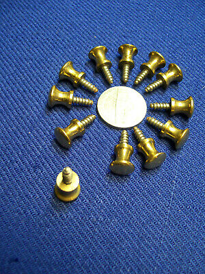 12 NOS Solid Brass Stacking Barrister Bookcase Drawer 3/8" Dia. Pull Knob 102K7