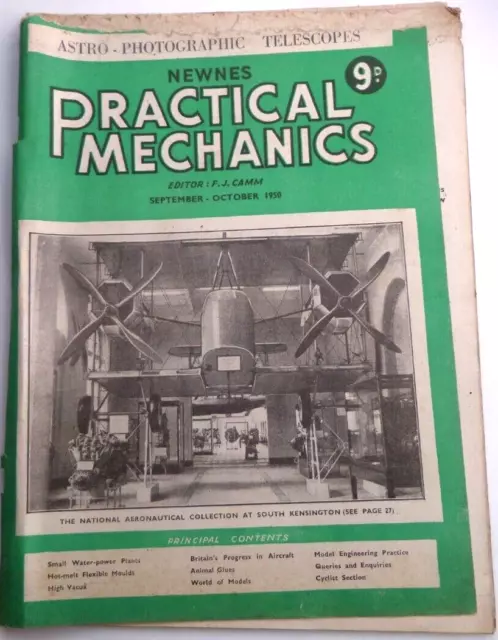 Practical Mechanics Magazine By Newnes Sept Oct 1950 Astro Photographic Cycling