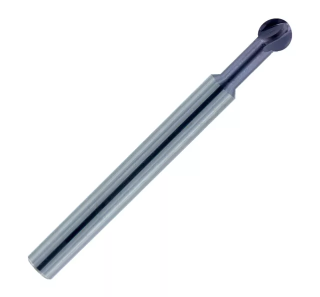 9/64" Extended Neck 4 Flute 270Deg Spherical Ball nACo Carbide End Mill