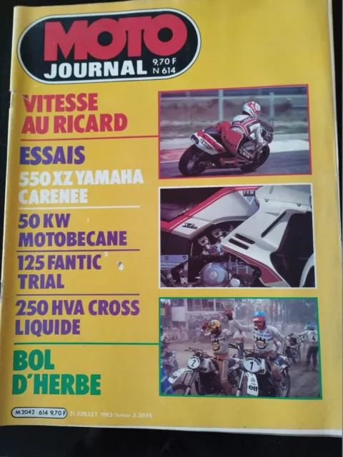MOTO JOURNAL n°614 du 2/07/1983; Essais 550 XZ Yamaha Carenée/ 50 KW Motobecane