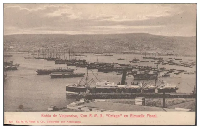 TT0029/ Bahia de Valparaiso Hafen Dampfer R.M.S. Ortega   AK Chile  ca.1912