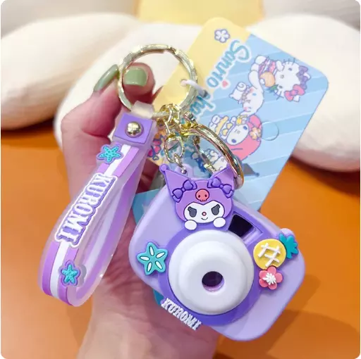 Kawaii Sanro Kuromi Camera Keychain Toy Bag Pendant Cute Cartoon Girly