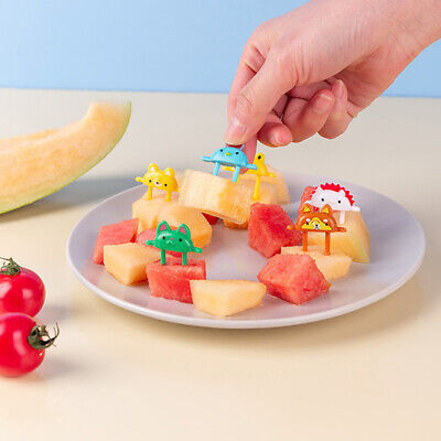 6 piezas tenedores de frutas Bento para verduras vajilla lindos mini niños pequeños picos de dientes