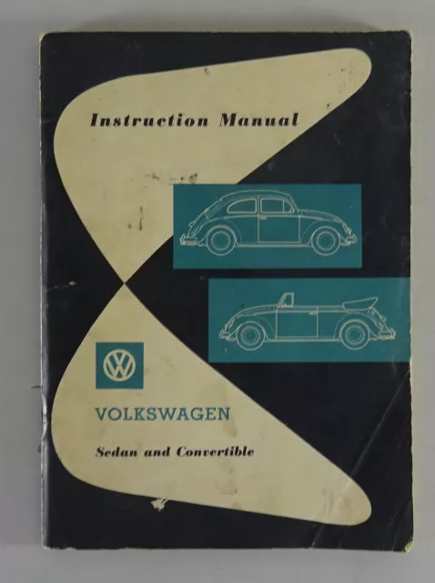 Owner's Manual VW / Volkswagen 1200 Beetle Berline + Convertible Support 01/1962