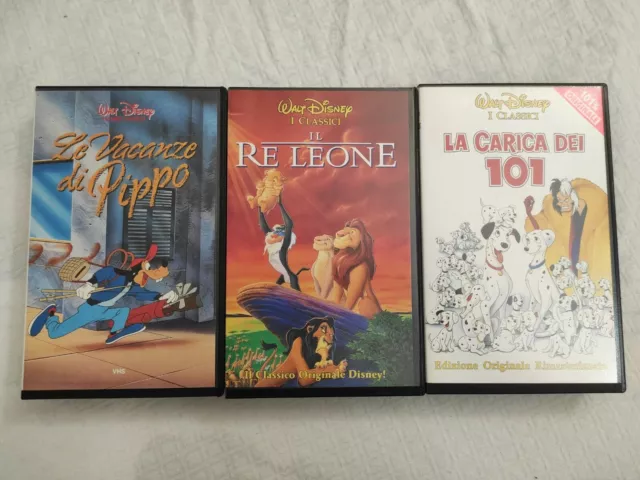 Lote 3 Cassette VHS Walt Disney Película Per Todos Clásicos Por Animación