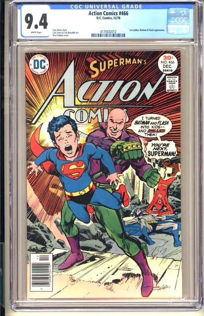Action Comics #466  CGC 9.4 WP NM DC Comics 1978 Superman Neal Adams cover v1