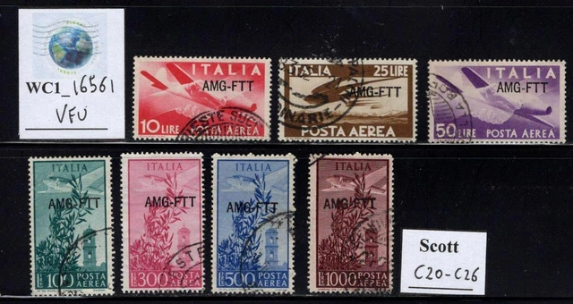 WC1_16561. ITALY: TRIESTE AMG FTT. 1949-1952 air mail set. Sc. C20-C26. Used