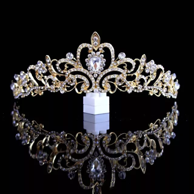 Bridal Rhinestone Crystal Princess Tiara Crown Wedding Prom Hair Accessory AU/