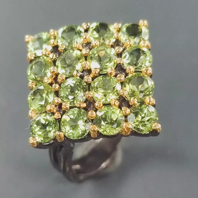 Vintage jewelry Peridot Ring 925 Sterling Silver Size 7.5 /R340908