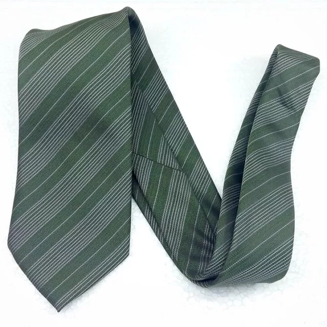 Cravatta uomo seta verde bianco Regimental  Made in Italy business sposo RP€ 38