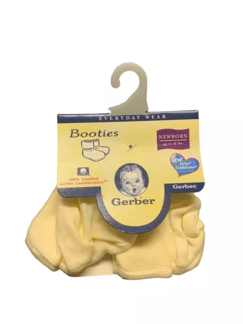 Gerber Everyday Wear Newborn Booties Yellow Cute Simple Baby Summer Spring