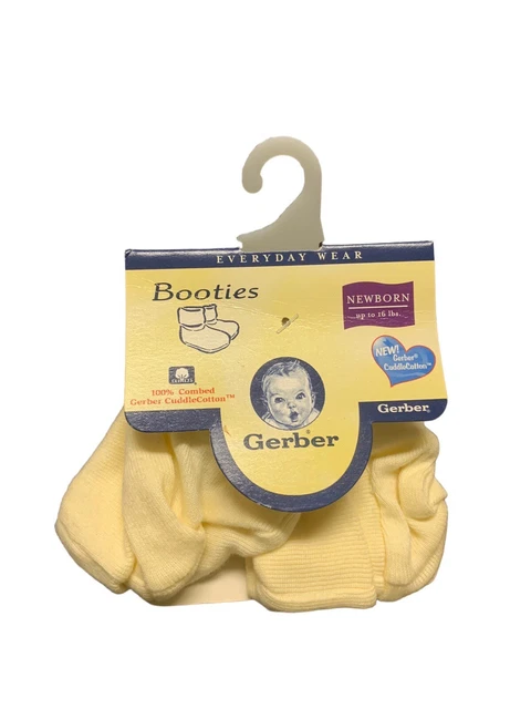 Gerber Everyday Wear Newborn Booties Yellow Cute Simple Baby Summer Spring