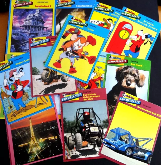 Micky Maus Sammelkarten Konvolut Walt Disney Heft-Beilagen 80er 90er 14 Stück