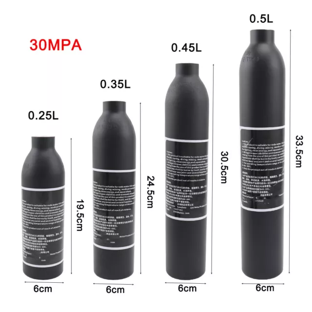 4500psi Paintball Cylinder Aluminum CO2 Air Tank M18x1.5 Pressure Soda Bottle