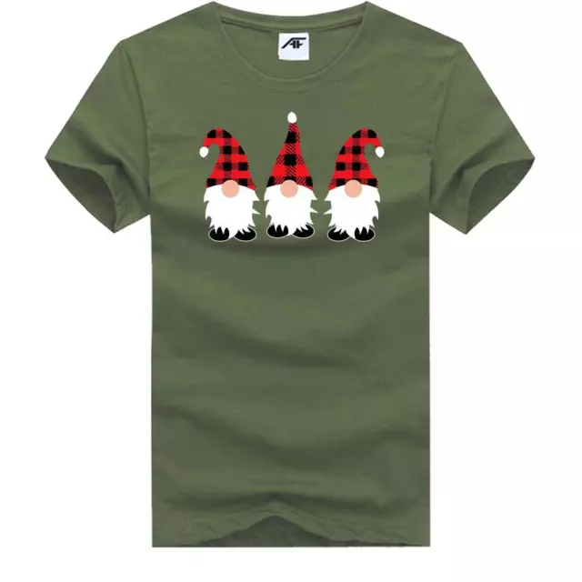 Boys Printed Christmas Gonks Gnomes Funny Xmas T-Shirt Short Sleeves Casual Wear