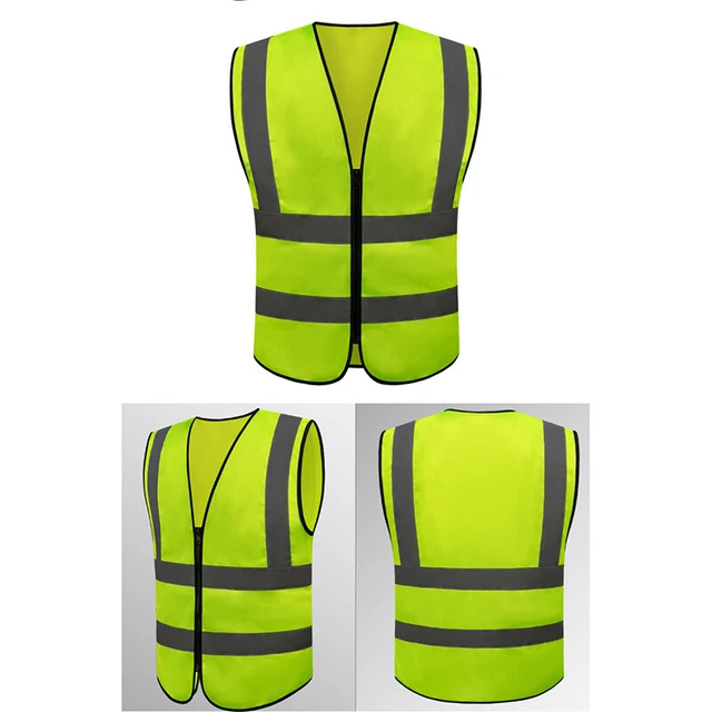 Gilet di sicurezza al neon strisce riflettenti alta visibilità arancione e giallo ALYH