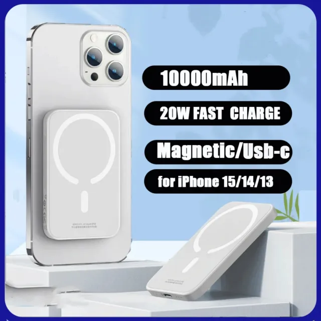 Magnetic Fast Charging Power Bank 10000mAh Wireless Mag safe Portable Charger US
